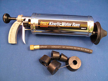Пневматический пистолет для прочистки канализации Kinetic Water Ram с набором насадок